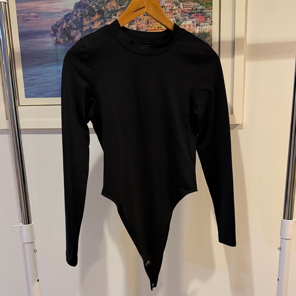 Good American Classic Black Bodysuit